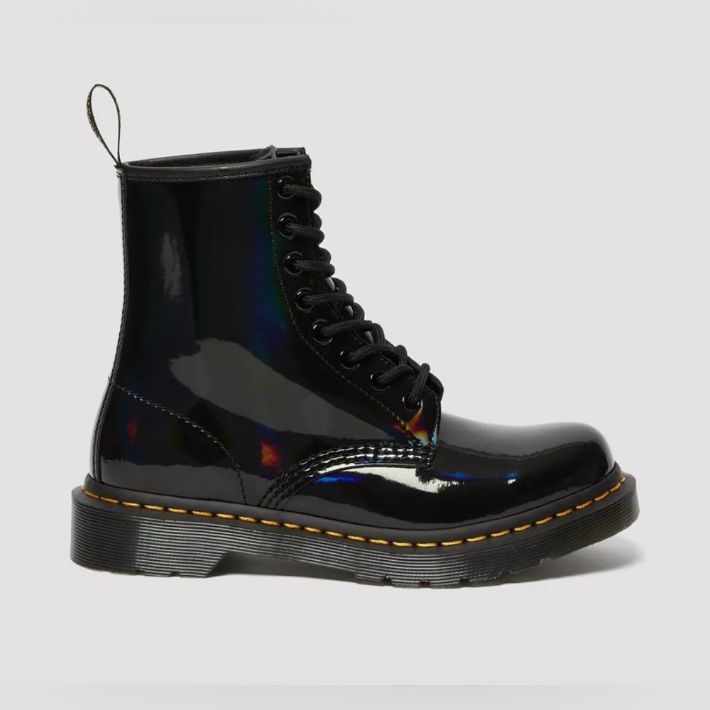 New Dr. Martens Womens 1460 W Rainbow Patent Leather Boot, Black Size 7 - Picture 6 of 8